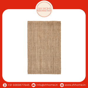 Tapis d'intérieur en jute naturelle tissé à la main de qualité supérieure, texture moderne, rembourré, antidérapant, pour la chambre, la cuisine, superposition textile - Product Image 5