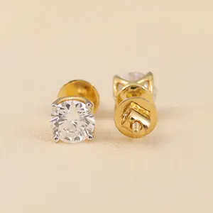 Boucles d'oreilles en diamant de culture, argent sterling, or massif, or rose, or blanc, plaqué or jaune, certifiées IGI, clarté VS1 - Product Image 2