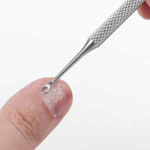 Empujador de Cutículas de Acero Inoxidable con Cabeza Plana Biselada, Herramienta de Manicura, Tableta de Lijado para Uñas, Palitos Reutilizables de Doble Uso - Product Image 2