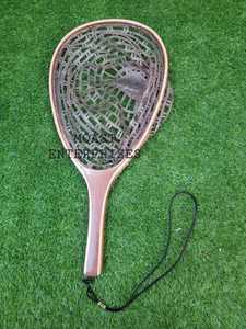 Vente en gros Filet de pêche à la truite Filet de pêche à la mouche Cadre en bois Filet d'atterrissage de poisson avec maille en caoutchouc souple transparent - Product Image 3