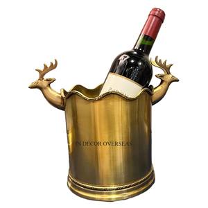 Le concepteur de renne en métal de qualité supérieure plaqué or de haute qualité gère les bacs à vin et à glace au prix le plus bas - Product Image 1
