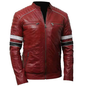 Blouson Bomber en Cuir Véritable Personnalisé pour Homme, Fabricant OEM, Séchage Rapide, Respirant, Col Montant, Hiver - Product Image 3