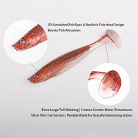 Señuelo de Pesca de PVC Personalizable de 6.5cm y 2.5g, 6 Colores, Atrayente de Peces, Señuelo Suave con Cola de Paleta, Señuelo Suave con Cola en T para Lubina y Trucha