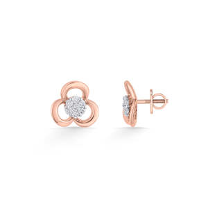 ต่างหูเพชรทรงกลม Lustre Bloom - Product Image 5