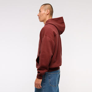 Sweat à capuche personnalisé avec doublure en polaire coupe ample et solide avec motif ODM uni teint technique impression logo pour hommes - Product Image 5