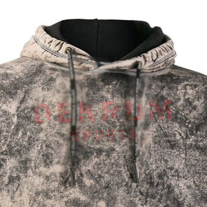 Sweat-shirts à capuche unis pour hommes 2026, effet délavé, en coton/polyester de haute qualité, respirants, faible MOQ, avec fermeture éclair, pour l'hiver - Product Image 2