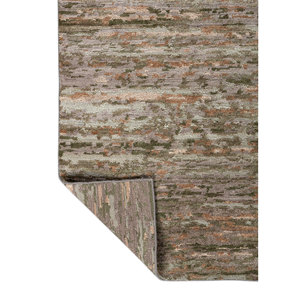 Alfombra Uvenuti de Lana con Patrón Abstracto, Tejida a Mano, Gris y Negra, para Sala de Estar o Pasillo - AIWL-3083 - Product Image 5