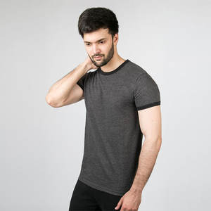 Chemises en polyester ajustées vierges personnalisées T-shirt de fitness à col rond à séchage rapide - Product Image 6