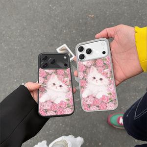 Coque de téléphone magnétique à fleurs colorées pour iPhone 11 à 17 Pro Max, en TPU souple, motif floral blanc, unisexe - Product Image 2