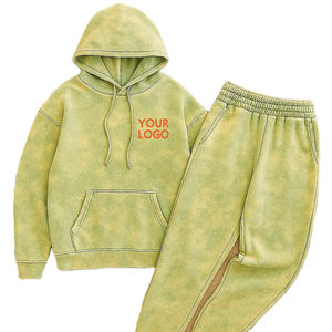 Nouvel Arrivage Survêtement Homme Streetwear Personnalisé Délavé à l'Acide Grande Taille Logo Personnalisé Confortable Coupe Ample Décontracté - Product Image 2