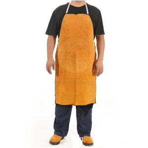 Delantal de soldadura de cuero dividido resistente al calor y duradero hecho a mano de grano completo - Product Image 1