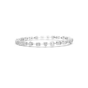 Bracelet tennis multi-tailles en diamant de laboratoire 3,99 CT – Coupes rondes, ovales, émeraude – Or 10KT, 14KT, 18KT et argent 925 – Moissanite - Product Image 1