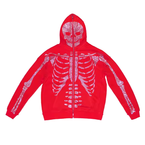 Rhinestone Full Face Zip Up Hoodie Oversized Blank Custom Rhinestone Full Zip Up Hoodie 2024 - Product Image 4