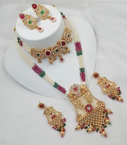 ENSEMBLE DE BIJOUX EN CUIVRE DE MODE INDIENNE ENSEMBLE DE BIJOUX DE MARIAGE POUR FEMMES BOUCLES D'OREILLES ET COLLIER ENSEMBLE DE BIJOUX - Product Image 1