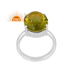 Best Quality 925 Fine Sterling Silver Doublet Peridot <b>Quartz</b> Gemstone Stackable <b>Ring</b> Custom Jewelry Manufacturer - Product Image 1
