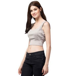 Top corto de mujer superventas, Top corto con diseño de logotipo personalizado, Top corto transpirable a precio barato para mujer - Product Image 2