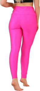 Pantalon athlétique taille haute Compression Fit poches intérieures contrôle du ventre Leggings brillants pour femmes pantalon Disco Yoga sport Legging - Product Image 6