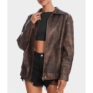 Chaqueta de Cuero para Mujer de Alta Calidad al por Mayor, Diseño Personalizado, Manga Larga, Transpirable, para Uso en Exteriores y Calle - Product Image 4