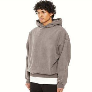 Sweat-shirt à capuche épais personnalisé avec logo OEM, 380 g/m², en polaire, unisexe, sweat-shirt à capuche hip-hop, lourd, 3D, à effet gonflé, pour femmes - Product Image 3
