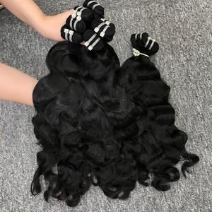 Nouvelle Installation Double Dessiné Cuticule Alignée Trame Type Raw Virgin Remy Extensions de Cheveux Humains Vague Naturelle Couleur Noire - Product Image 6