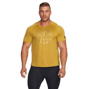 Camiseta de entrenamiento holgada para hombre Kurt-Gold Transpirable de secado rápido Ropa deportiva sostenible Camisa de gimnasio ecológica Ropa de gimnasio dorada - Product Image 3