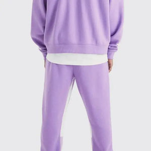 Sudadera con capucha con cremallera y pantalón acampanado para hombre, Jersey de algodón suave pesado 100% de 400g/m² de gran tamaño y alta calidad con logotipo personalizado - Product Image 5