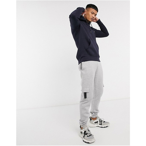 Sweat-shirt à capuche sport uni pour homme, en coton délavé, gris, pour la course à pied en hiver, vêtements vierges - Product Image 4