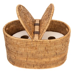 Boîte à mouchoirs ovale double, boîte de rangement artisanale, écologique, naturelle, décoration intérieure et extérieure, vente en gros du Vietnam - Product Image 1