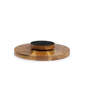 Utensilios de cocina y restaurantes Lazy Susan de madera hechos a mano Lazy Susan forma redonda al mejor precio - Product Image 6