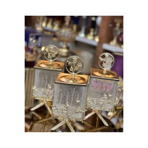 Juego de 3 tarros de almacenamiento cuadrados multiflores de latón plateado - Product Image 1