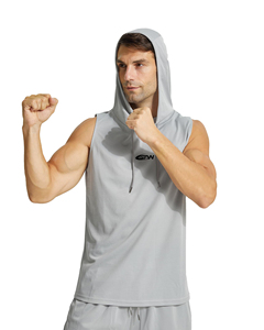 เสื้อกล้ามมีฮู้ดสำหรับผู้ชายเสื้อกล้ามออกกำลังกายแขนกุดสำหรับเพาะกายกล้ามเนื้อลำลองผ้าใบ - Product Image 3