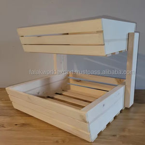 Gran oferta, estante de almacenamiento de cocina grande de 2 capas, cesta rectangular de madera con asas, almacenamiento de alimentos, estilo moderno, alta calidad FWE - Product Image 6