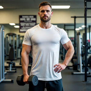 T-shirt de gymnastique Hauts pour hommes Musculation Fitness Muscle Tight Fit Design Gym Wear Tee Shirts pour hommes Logo personnalisé - Product Image 6