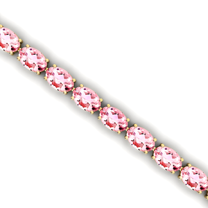 Joyería fina, pulsera de tenis de morganita ovalada Natural de oro de 14K, longitud personalizada, 2,2mm, cadenas de tenis de piedras preciosas semipreciosas heladas - Product Image 5