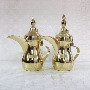 High Quality Brass Arabic Dallah Premium Stainless Steel Shiny Finish Tea Coffee Kahwa Pot Arabian Dallah <b>Kettle</b> Manufacturer - Product Image 4