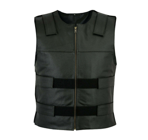 High quality 2026 new Custom Breathable Winter Mens Motorcycle Biker Genuine Leather <b>Vest</b> High Quality Outer Wear OEM Service - Product Image 5