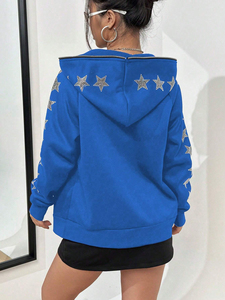 เสื้อฮู้ดพลอยเทียมสำหรับผู้ชายฤดูหนาวมีหลายสีมีกระเป๋าแฟชั่นแนวสตรีทพิมพ์ลายโลโก้แบบลำลองสำหรับผู้ชาย - Product Image 2