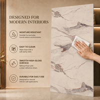 Panneau mural en PVC MORLENX en marbre beige, texture pierre, plaque décorative pour la décoration intérieure