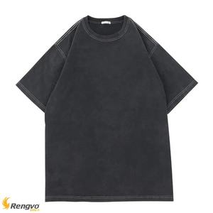 <b>Mens</b> T Shirts Oversize Customized Logo Vintage Acid Heavy Cotton Heavyweight Drop Shoulder Washed <b>Men</b> <b>TShirts</b> - Product Image 4