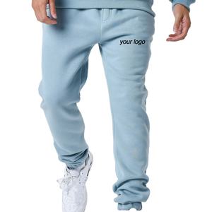OEM/ODM custom made Baggy Fleece Sweatpants Embroidered Logo Wide Leg Joggers Pure Cotton High Quality washed men's pants - Product Image 1