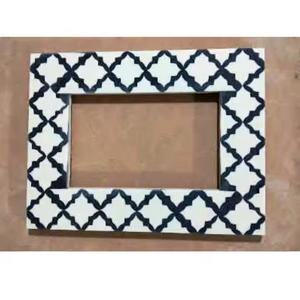 Línea de alta calidad y triángulo azul cielo Bule resina con incrustaciones de hueso blanco con marco de fotos Mdf Marco de resina - Product Image 1