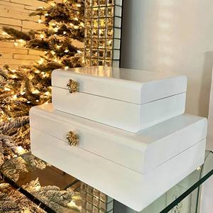 Rectangular White Wood Decorative Box Hot Selling Gifts & Crafts Wooden Boxes <b>Wall</b> <b>Signs</b> Made In India - Product Image 5