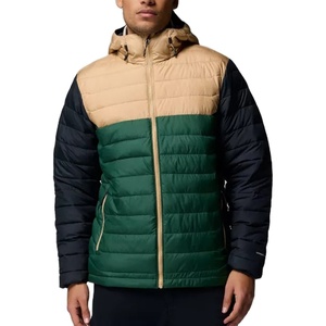 Blouson matelassé oversize pour homme avec logo personnalisé, noir brillant, style urbain vintage, à capuche, coupe-vent, respirant et écologique - Product Image 1