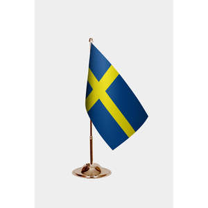 Drapeau de bureau personnalisé Suède 3x5ft en nylon polyester soyeux avec impression numérique, drapeau de voiture avec logo personnalisé - Product Image 2