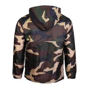Men's Outdoor Casual Windbreaker <b>Jacket</b> with Custom Printed Design Hooded Collar and Zipper Closure - Product Image 2