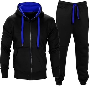 Fleece Cotton Fashion Blank Sweatsuits Traje de dos piezas Conjunto de pantalón y Sudadera con capucha Chándales de invierno al aire libre Ropa deportiva para correr - Product Image 3