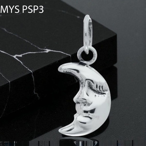 Precio al por mayor Colgantes y dijes Fantastic Moon Design Collar Charm Colgantes Plateado liso Colgantes hechos a mano - Product Image 1