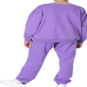Ensemble de survêtement unisexe à capuche à motif uni respirant 2 pièces Sweat-shirt Pantalon de jogging pour enfants Hiver Faible MOQ Coupe-vent - Product Image 3