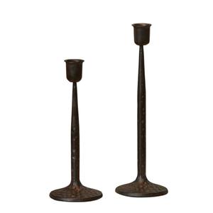 Vintage Bronze Iron Holder Set Of 2 Creative Quality Hammered Metal Candle Holders For Elegant Home Decor Centerpieces On <b>Sale</b> - Product Image 1
