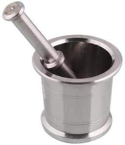 Elegante juego de mortero de metal plateado, herramienta de molienda duradera segura para alimentos para cocinas modernas, gran oferta, uso de condimentos - Product Image 4